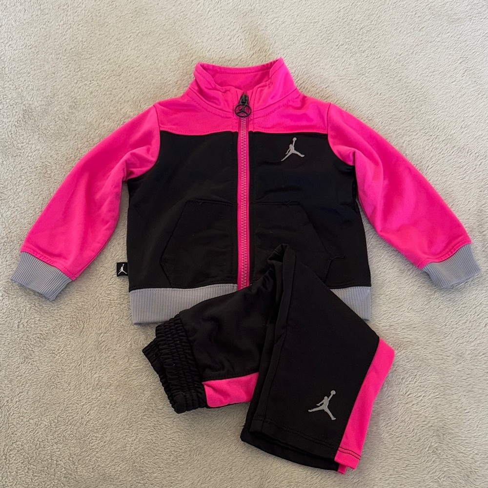 Jordan Kids Set in Vibrant Pink and Black